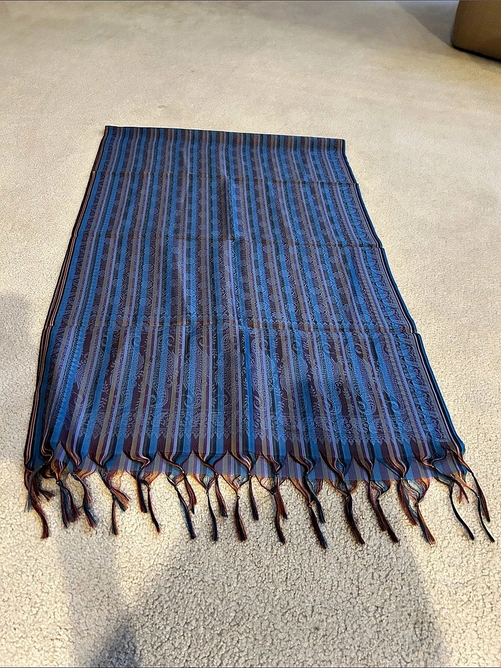 new without tags Striped Scarf in Blue & Purple